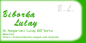 biborka lulay business card